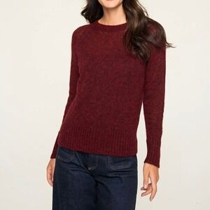 Pacas Crewneck Sweater Bordeaux Melange Baby Alpaca Merino Wool Sz M
